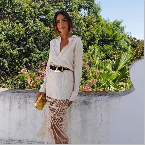 Zara embroidered macrame dress limited edition Size M-L - Picture 2 of 14